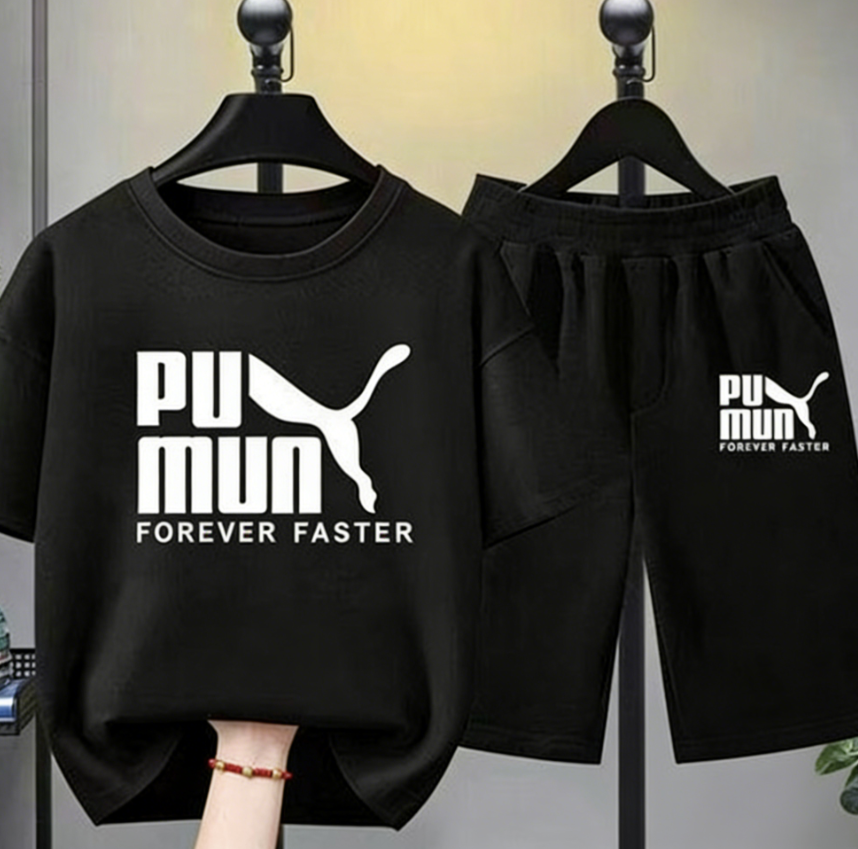 Modern Chic All-Season Minimalist Summer 2-Piece Boys' Pants Suit, Ages 2-13 | Color: Black | Image 1