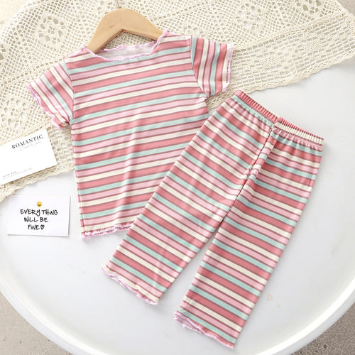 Minimalist Summer 2-Piece Baby Girls' Pajama Set, Ages 3-24 Months | Color: Pink | Image 1