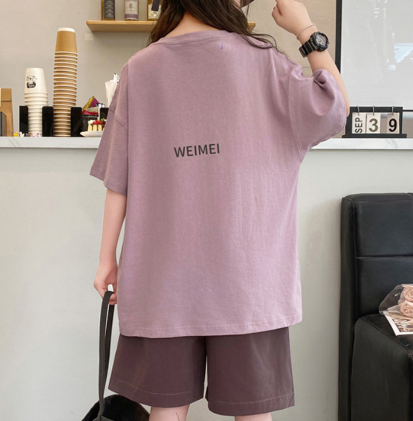 Minimalist Summer 2-Piece Girls' Pants Suit, Ages 4-14 | Color: Purple | Image 2
