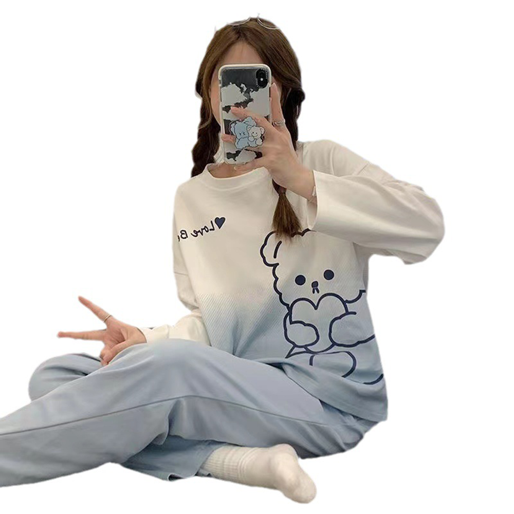 Sweet Feminine All-Season 2 Pcs Women 's Long Sleeve Sleep Set | Color: Style 3 | Image 3