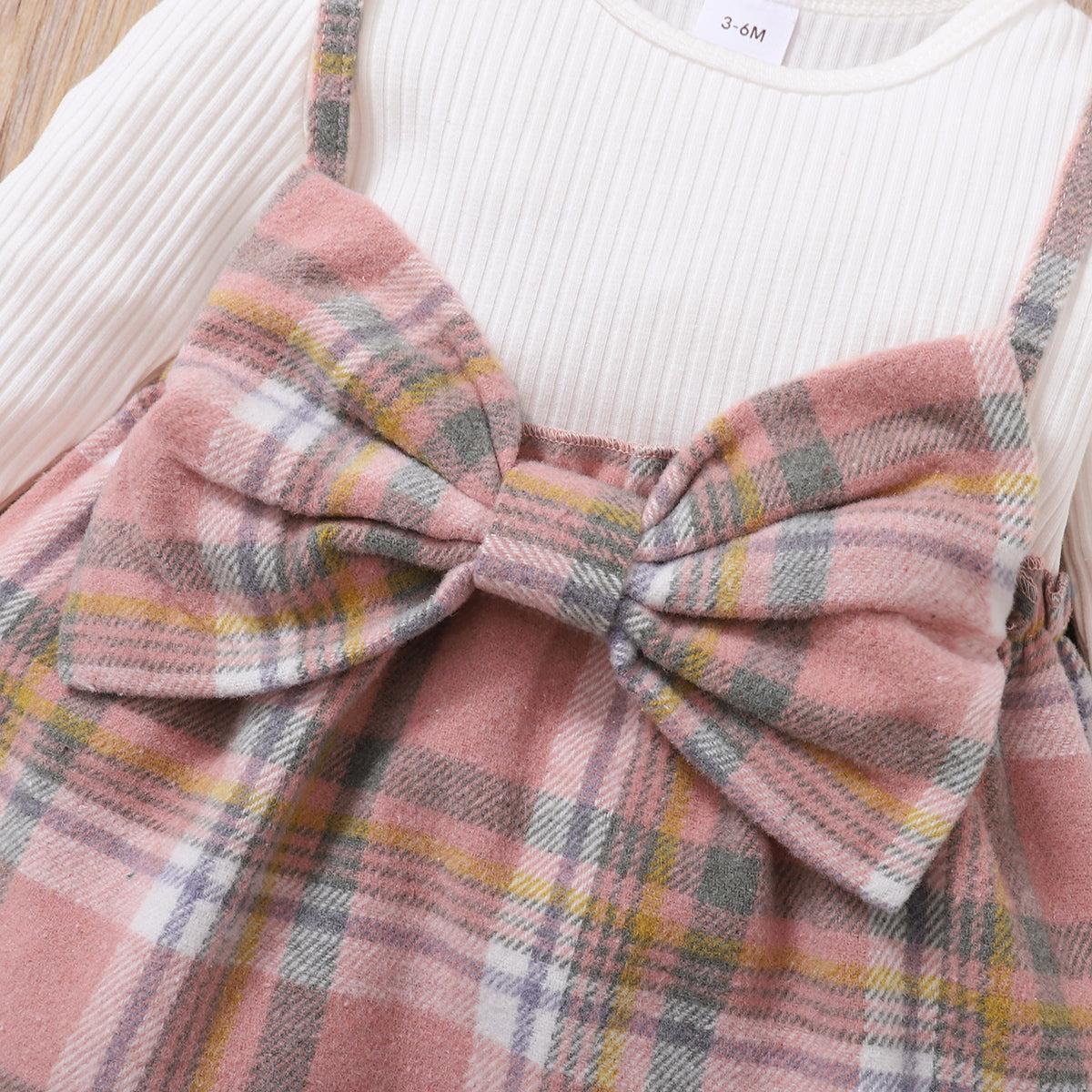 Elegant Autumn 2-Piece Baby Girls' Dress, Ages 0-12 Months | Color: Pink | Image 2