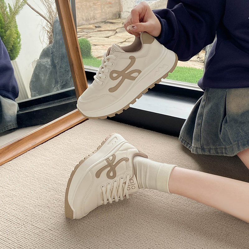 Modern Chic All-Season PU/Artificial Leather/Microfiber Leather Women's Fashion Sneaker | Color: Khaki | Image 1
