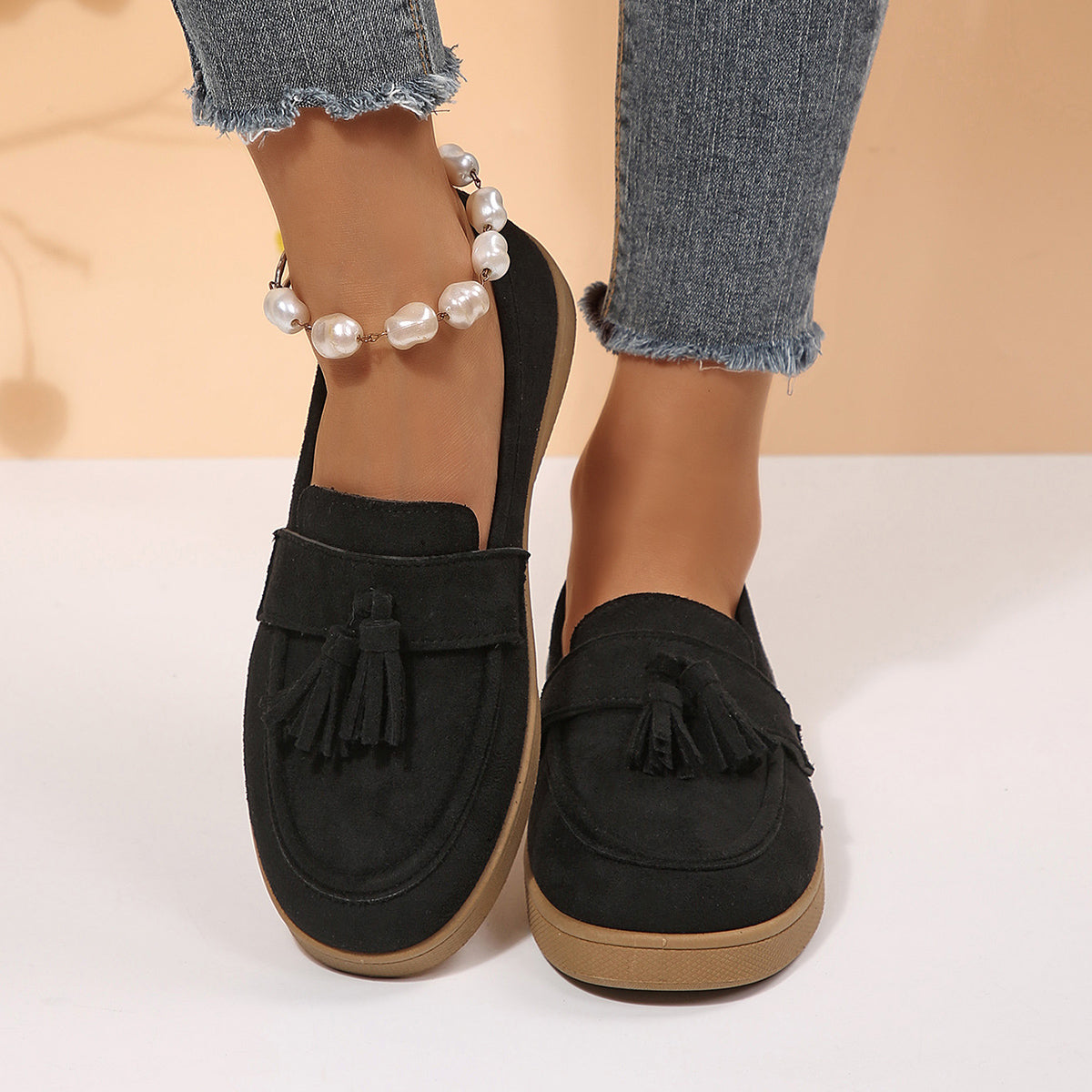 Modern Chic All-Season PU/Artificial Leather/Microfiber Leather Women's Flat Shoes | Color: Black | Image 3