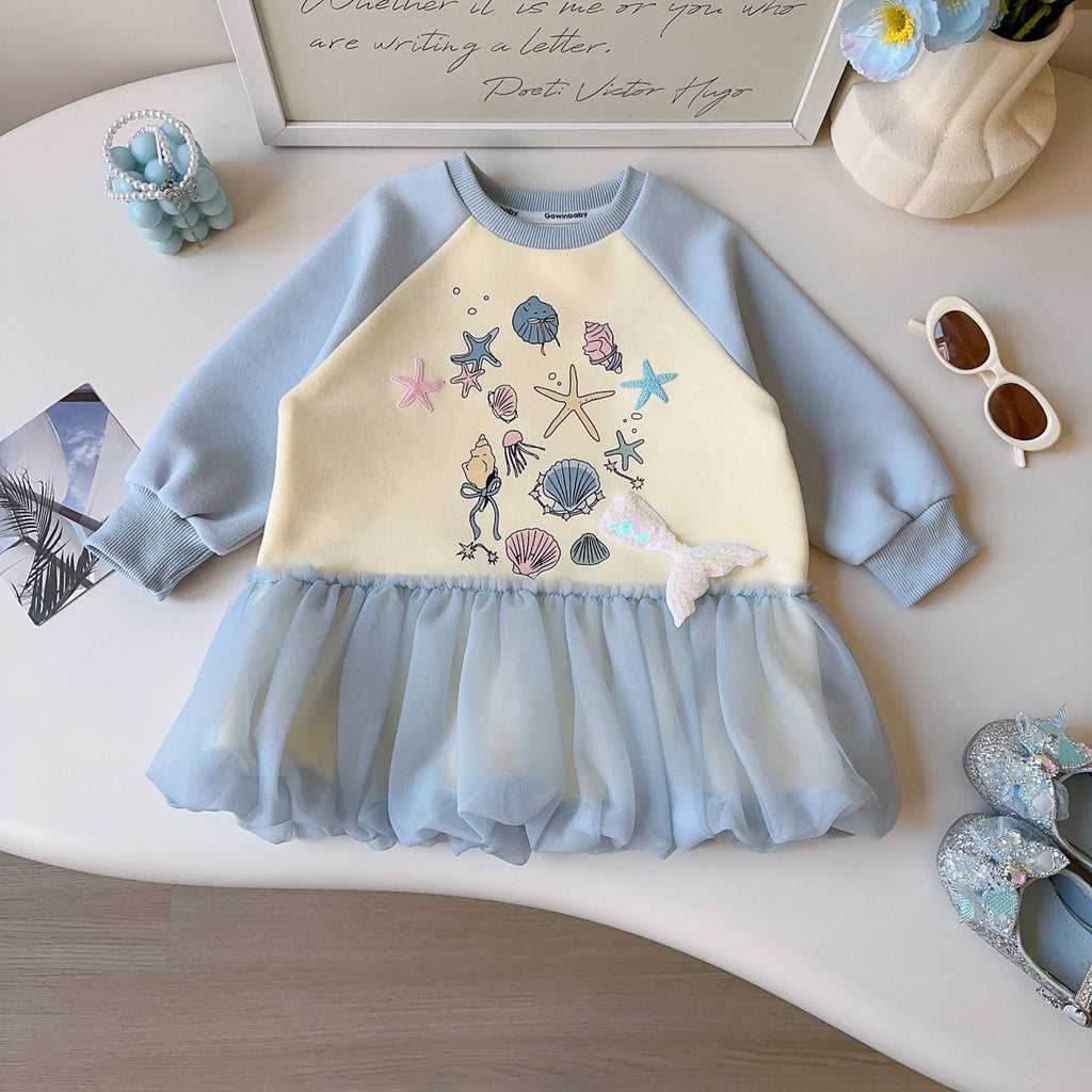 Sweet & Cute Spring Girls' A-Line Dress, Ages 2-9 | Color: Apricot | Image 1
