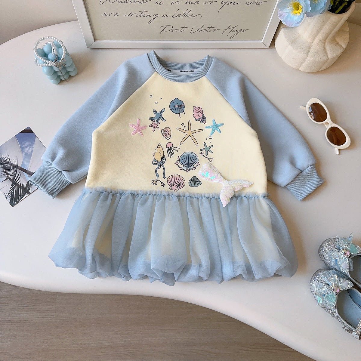 Sweet & Cute Spring Girls' A-Line Dress, Ages 2-9 | Color: Apricot | Image 1
