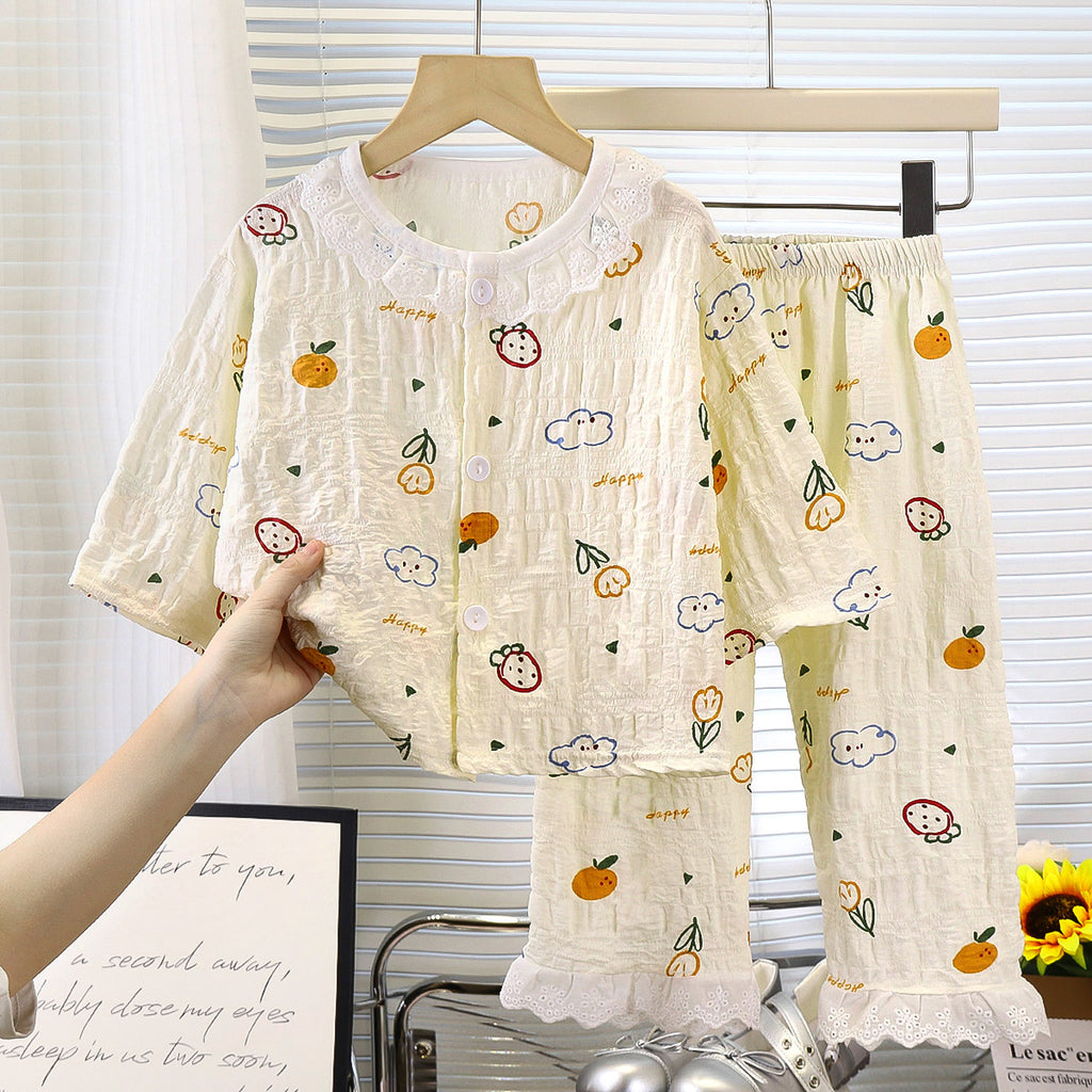 Sweet & Cute Summer 2-Piece Girls' Pajama Set, Ages 2-9 | Color: Style 4 | Image 1