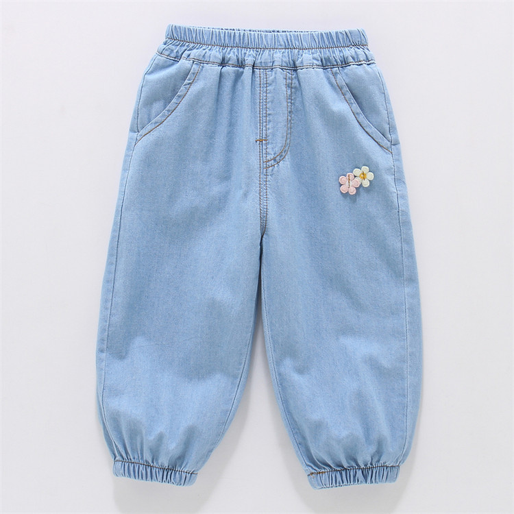 Minimalist Autumn Girls' Jeans, Ages 2-9 | Color: Light Blue | Image 1