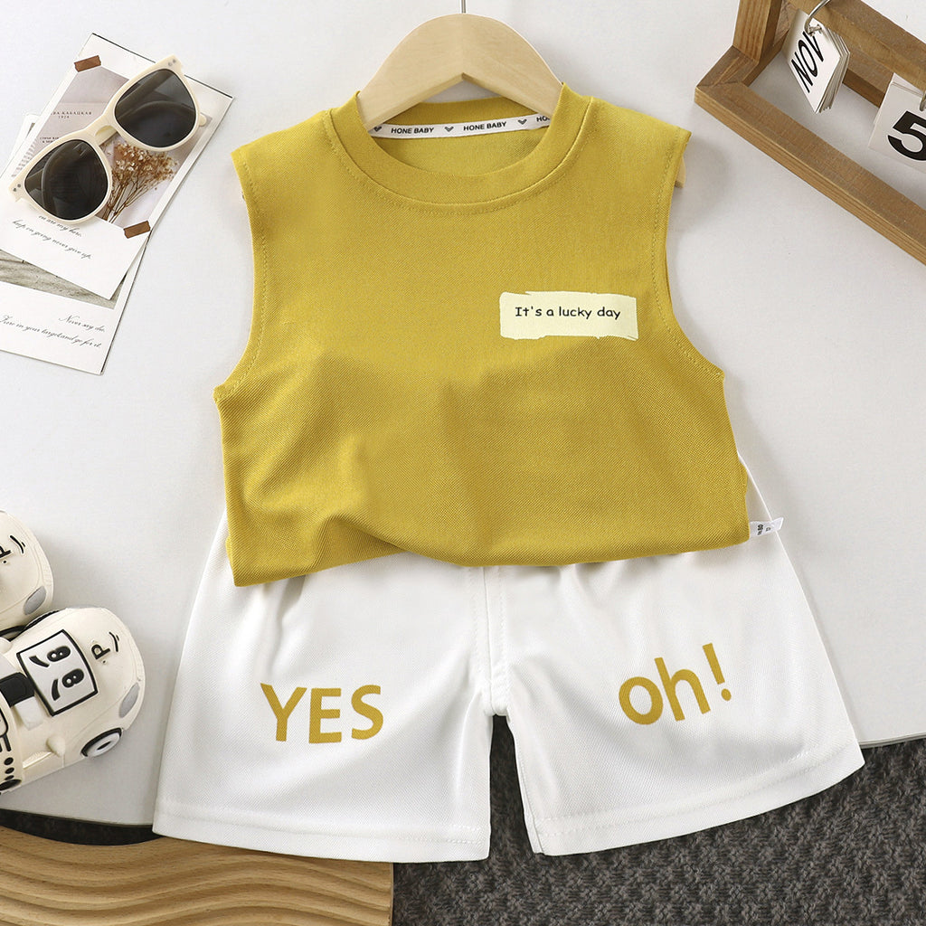 Casual Sporty Summer 2-Piece Boys' Pants Suit, Ages 2-7 | Color: Style 3 | Image 1