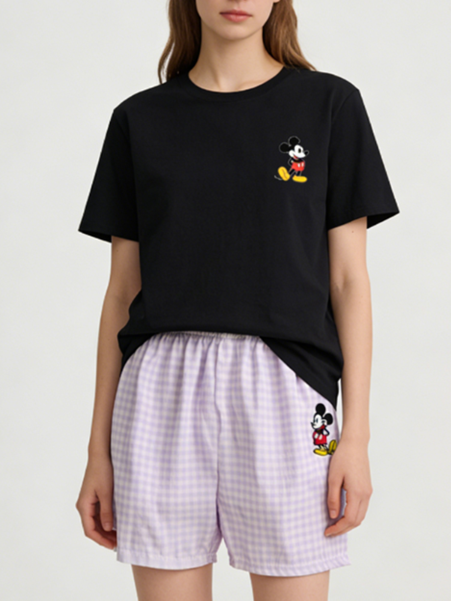Modern Chic All-Season Sweet Feminine Summer 2 Pcs Women 's Short  Sleeve Sleep Set | Color: Style 2 | Image 3