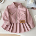 Modern Chic All-Season Trendy Autumn 2-Piece Girls' Dress Suit, Ages 2-9 | Color: Pink | Image 1