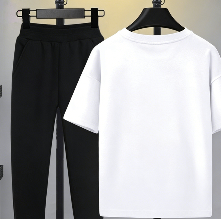 Modern Chic All-Season Minimalist Summer 2-Piece Boys' Pants Suit, Ages 3-14 | Color: White | Image 3