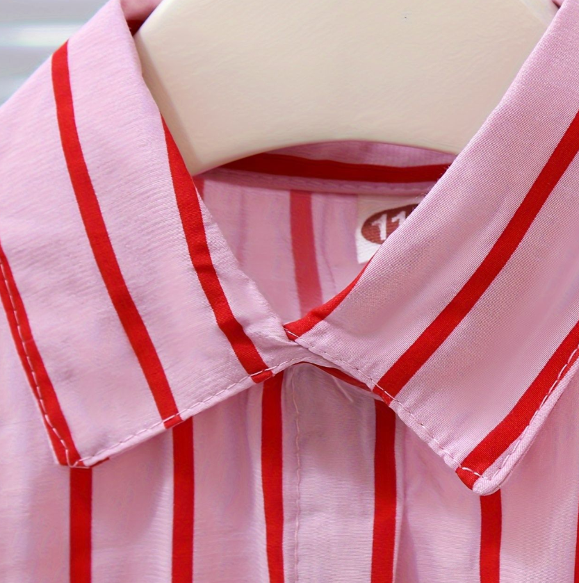 Casual Sporty Summer 3-Piece Girls' Pants Suit, Ages 2-9 | Color: Pink | Image 3