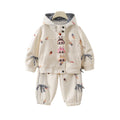 Modern Chic All-Season Casual Sporty Autumn 2-Piece Girls' Pants Suit, Ages 2-9 | Color: Beige | Image 1