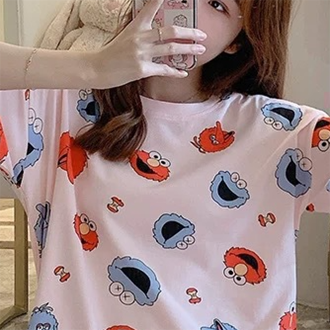 Sweet & Cute Summer Women 's Short  Sleeve Sleep Dress | Color: Style 8 | Image 2