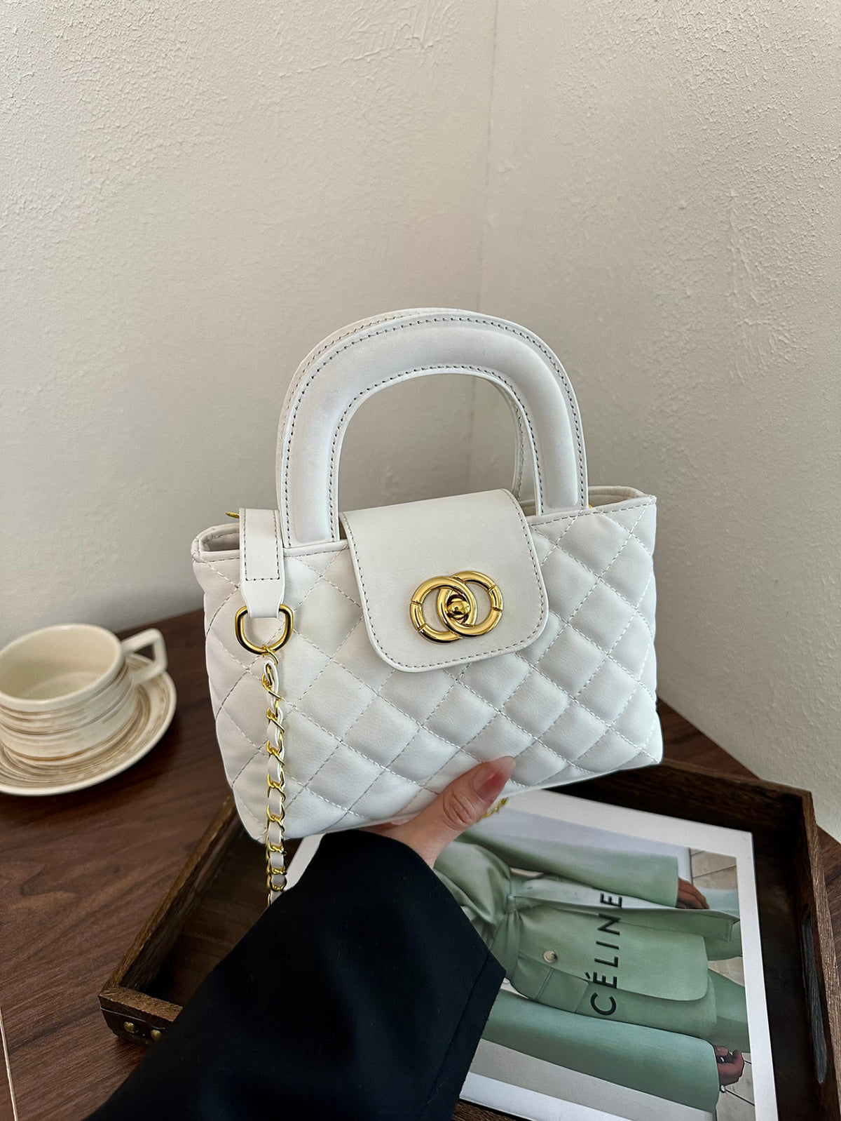Modern Chic All-Season PU/Artificial Leather/Microfiber Leather Women's Crossbody Bags Other Bags | Color: White | Image 2