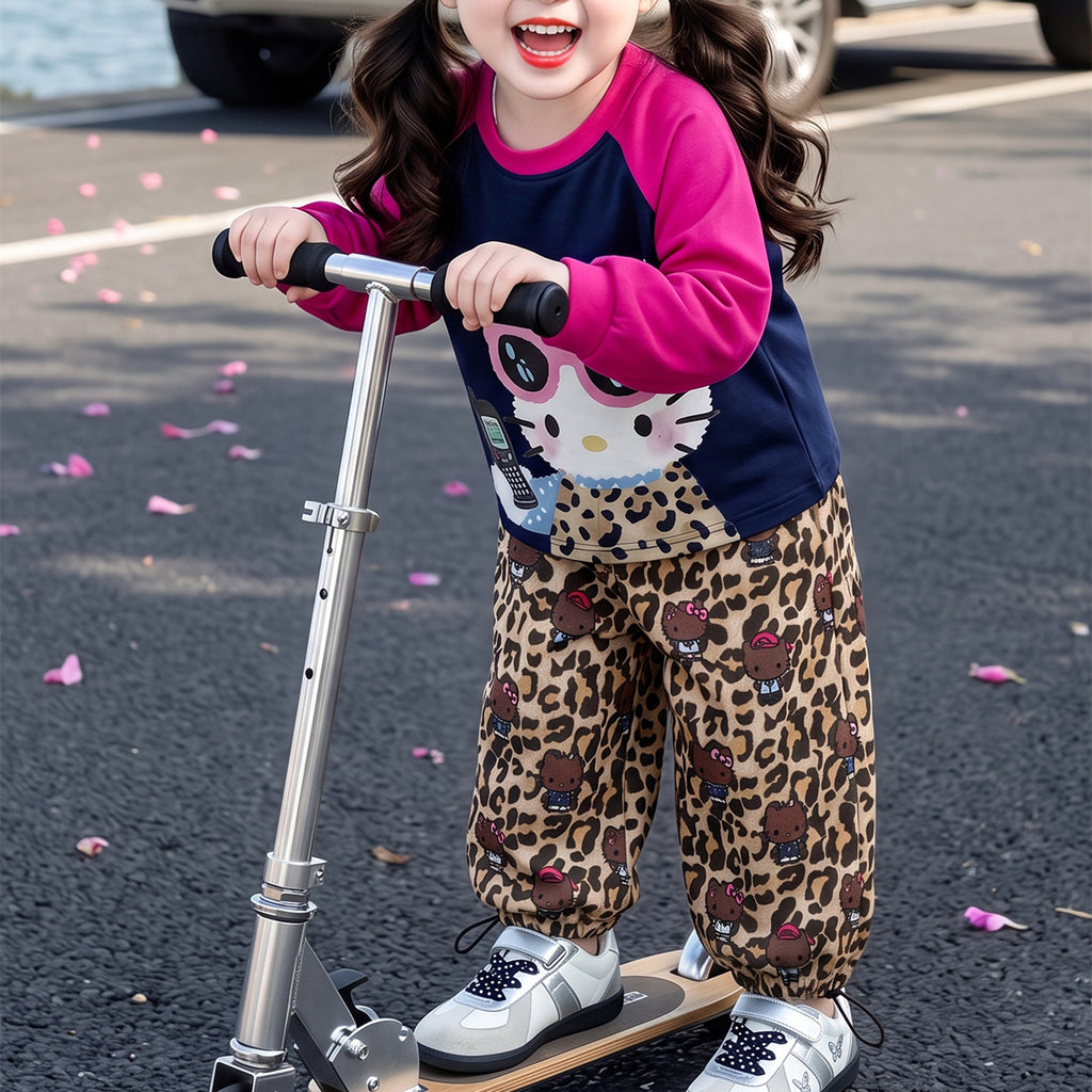 Modern Chic All-Season Trendy Autumn 2-Piece Girls' Pants Suit, Ages 2-9 | Color: As the Picture | Image 3