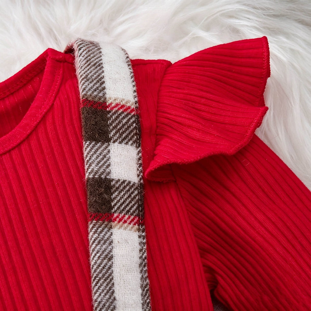 Elegant Autumn 3-Piece Baby Girls' Dress Suit, Ages 0-24 Months | Color: Red | Image 2