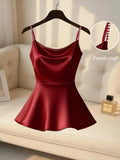Sexy Summer Camisole Tank Top | Color: Brick/Red | Image 1