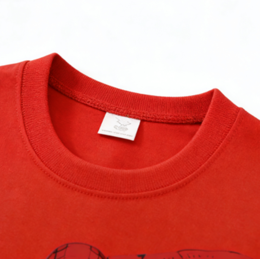Modern Chic All-Season Minimalist Summer 2-Piece Boys' Pants Suit, Ages 2-9 | Color: Red | Image 2