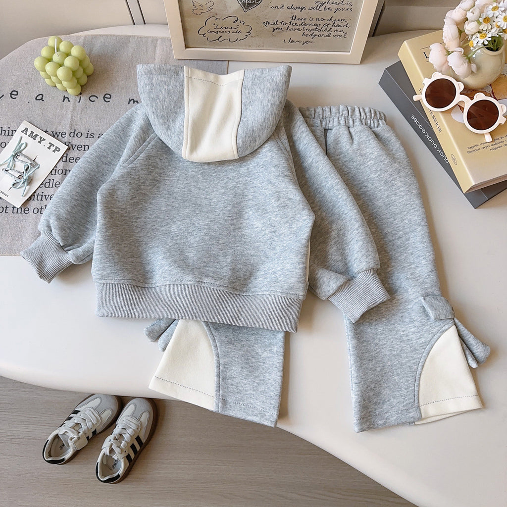 Trendy Spring 2-Piece Girls' Pants Suit, Ages 2-9 | Color: Grey | Image 3