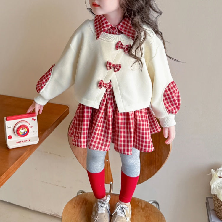 Sweet & Cute Winter 2-Piece Girls' Dress Suit, Ages 2-9 | Color: Red | Image 1