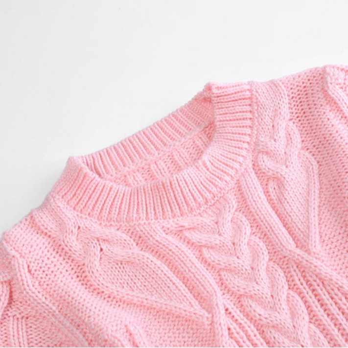 Elegant Winter Girls' Sweater, Ages 2-9 | Color: Pink | Image 2