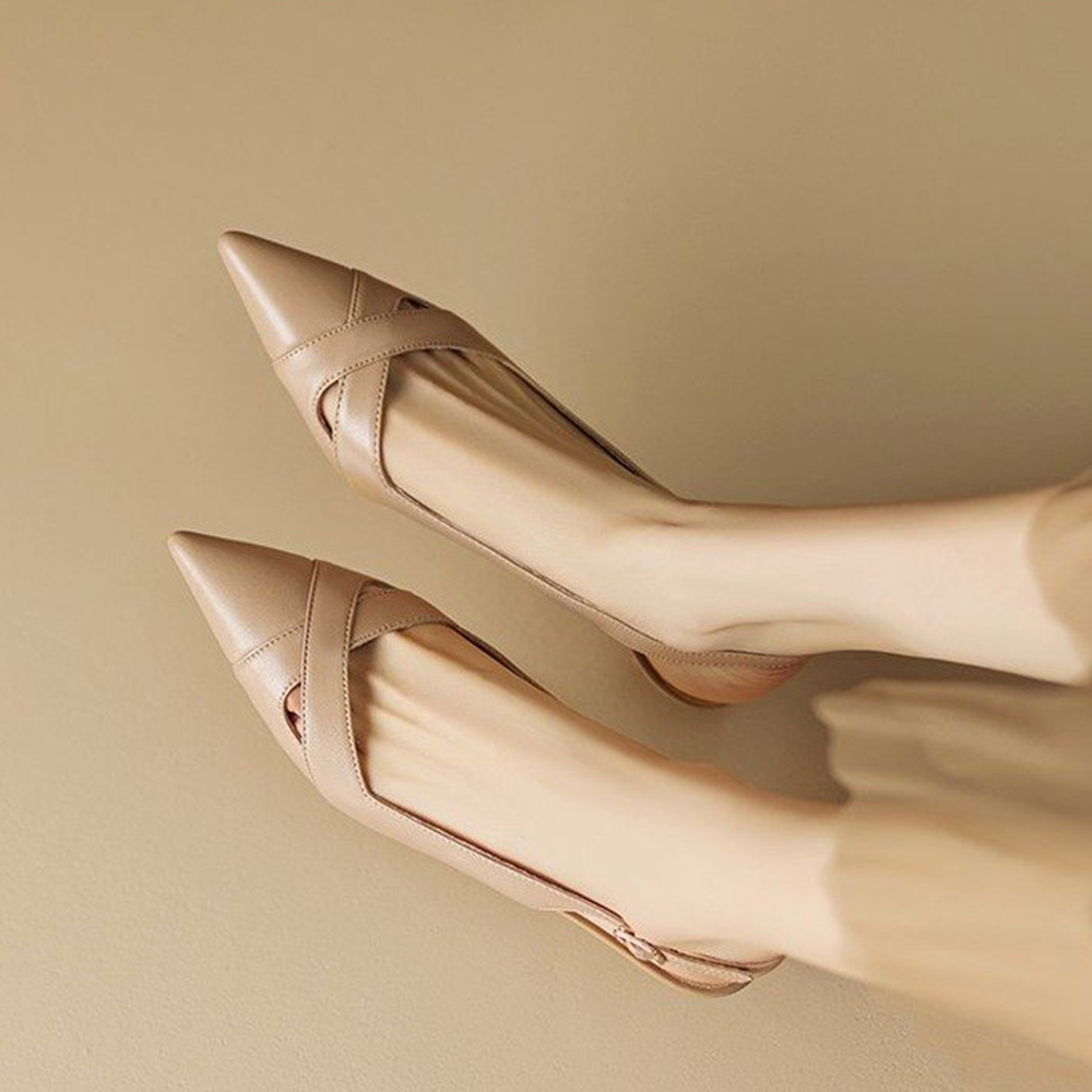 Modern Chic All-Season PU/Artificial Leather/Microfiber Leather Women's High Heel Sandals | Color: Apricot | Image 2