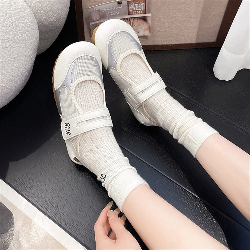 Modern Chic All-Season PU/Artificial Leather/Microfiber Leather, Net Women's Casual Shoes | Color: Beige | Image 2