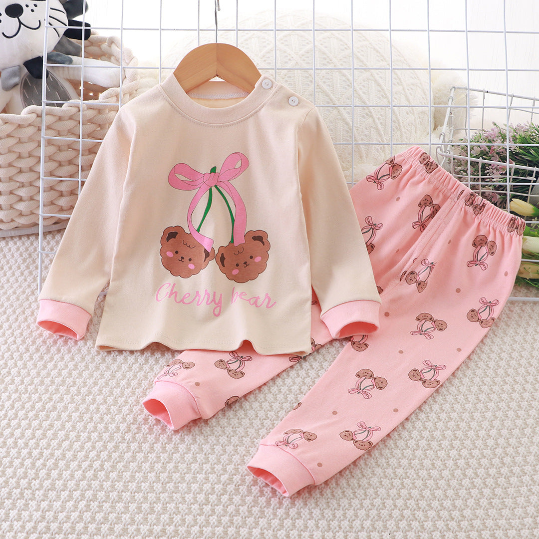 Minimalist Autumn 2-Piece Baby Girls' Pajama Set, Ages 6-24 Months | Color: Cuticolor | Image 1