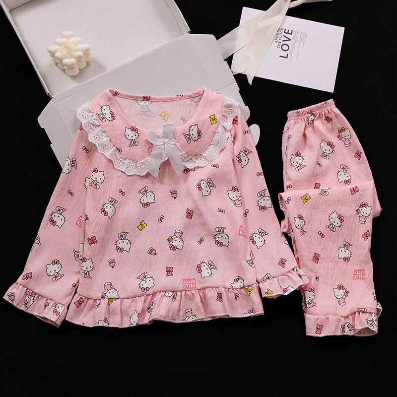 All-Season Sweet & Cute Autumn 2-Piece Girls' Pajama Set, Ages 2-13 | Color: Style 1 | Image 1