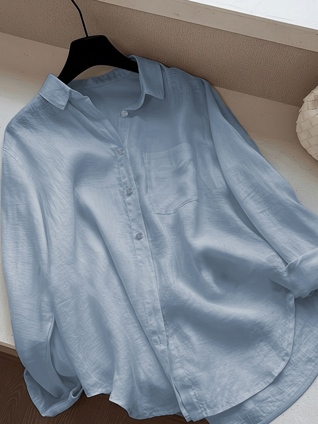 Minimalist All-Season Blouse | Color: Blue | Image 1