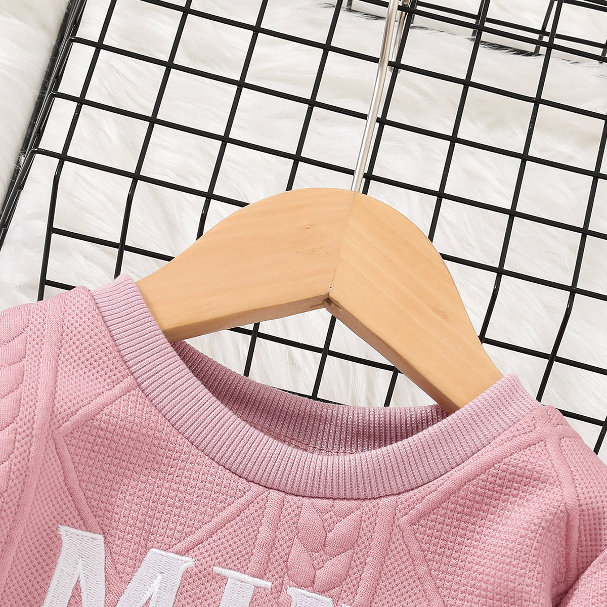 Minimalist Winter 2-Piece Unisex Kids' Pants Suit, Ages 3-9 | Color: Pink | Image 2