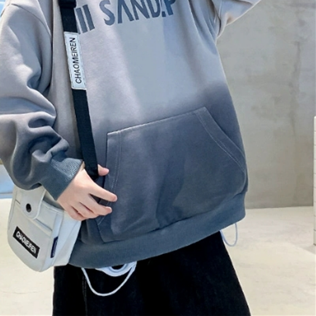 Modern Chic All-Season Casual Sporty Autumn Boys' Hoodie, Ages 4-14 | Color: Grey | Image 2