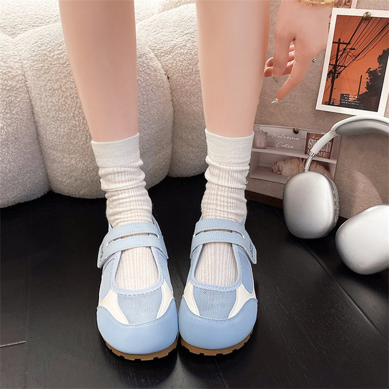Modern Chic All-Season PU/Artificial Leather/Microfiber Leather, Net Women's Casual Shoes | Color: Blue | Image 1
