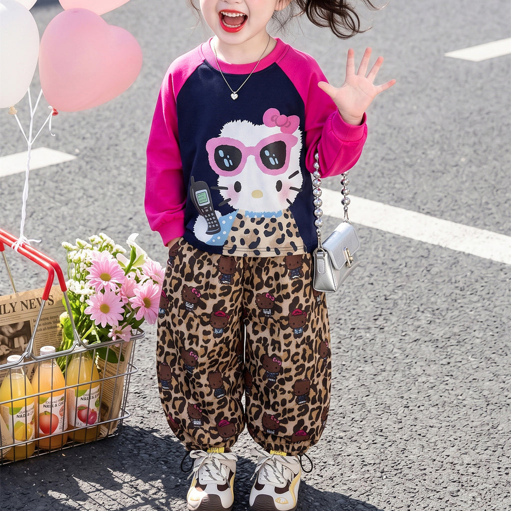 Modern Chic All-Season Trendy Autumn 2-Piece Girls' Pants Suit, Ages 2-9 | Color: As the Picture | Image 1