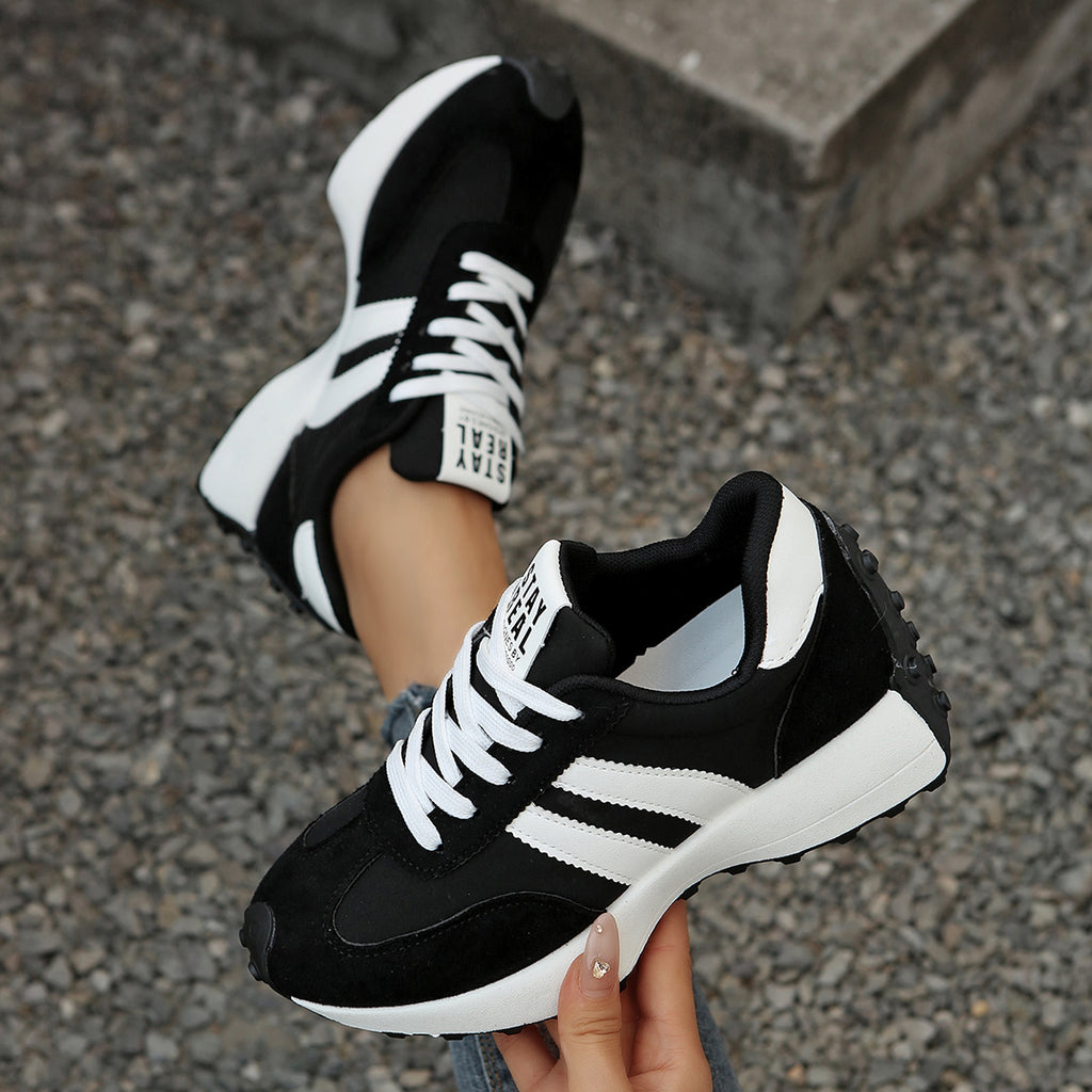 Modern Chic All-Season PU/Artificial Leather/Microfiber Leather Women's Fashion Sneaker | Color: Black | Image 2