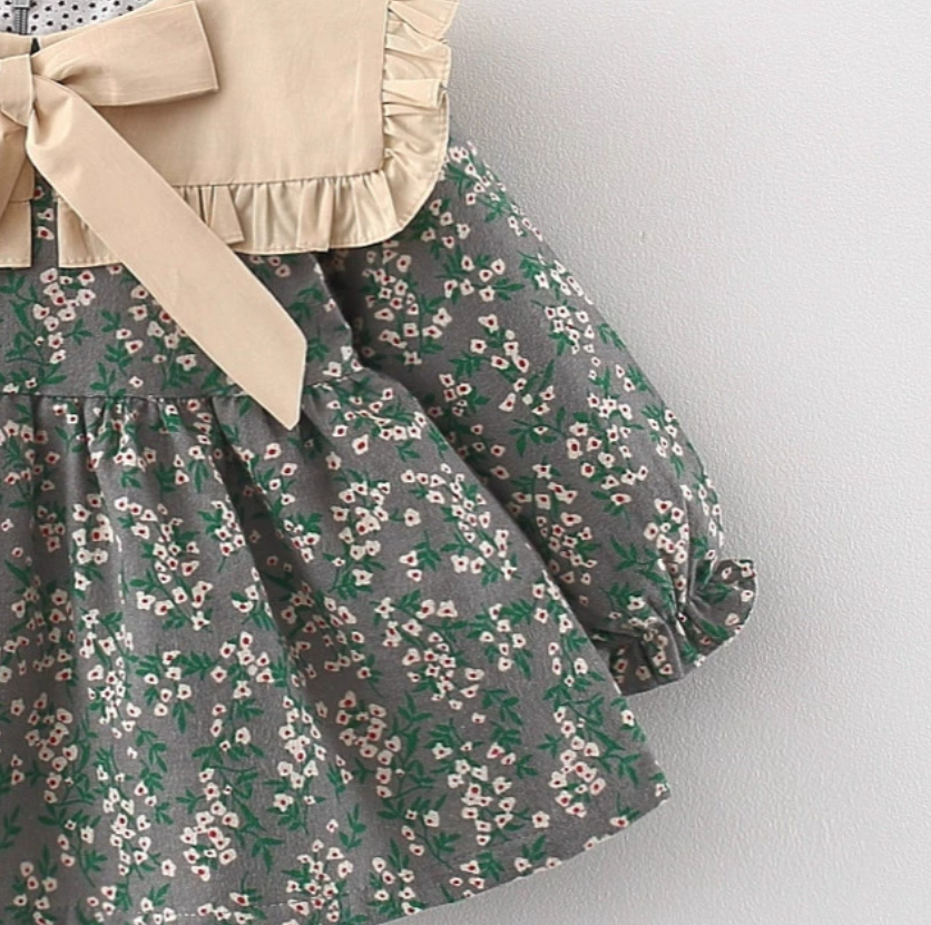 Sweet & Cute Autumn Baby Girls' Dress, Ages 9-24 Months | Color: Grey | Image 3