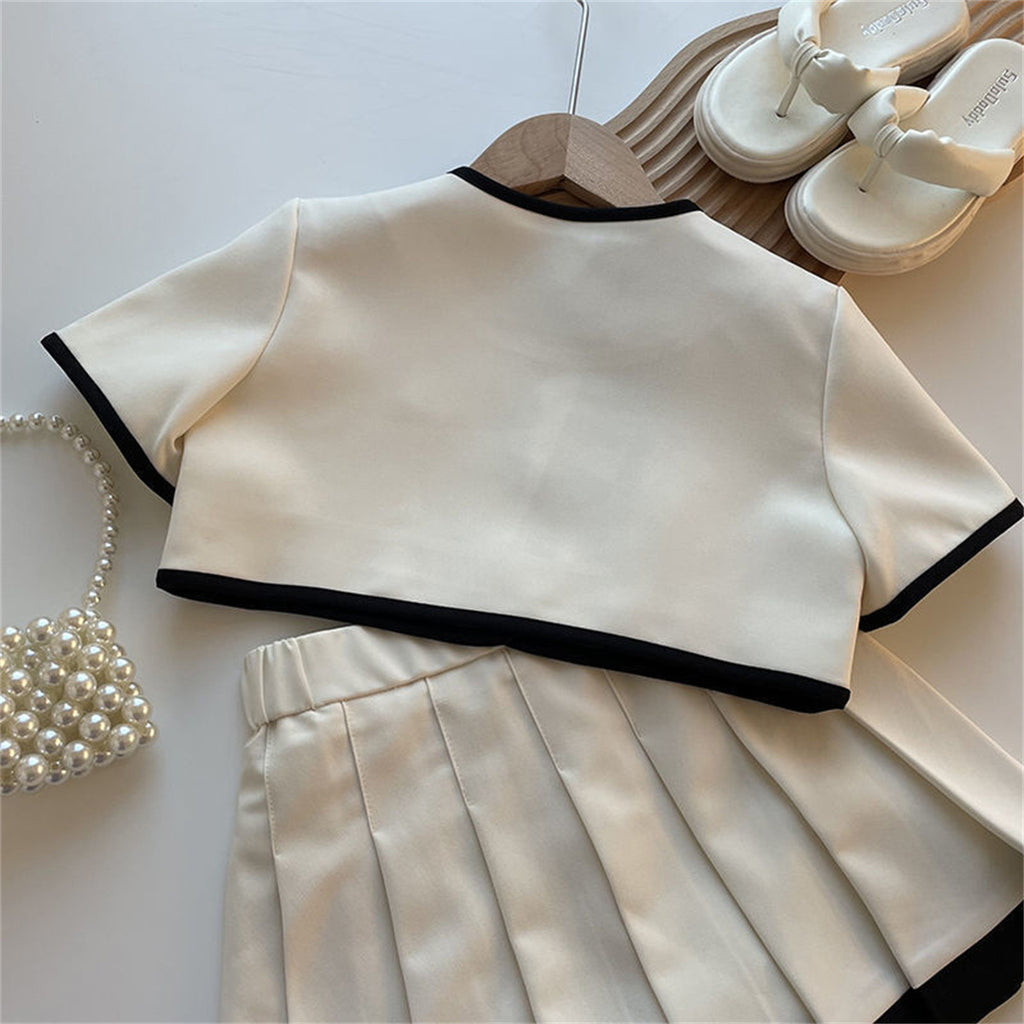 Elegant Summer 2-Piece Girls' Dress Suit, Ages 2-9 | Color: Apricot | Image 3