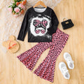 Trendy Autumn 2-Piece Girls' Pants Suit, Ages 2-7 | Color: Black | Image 1