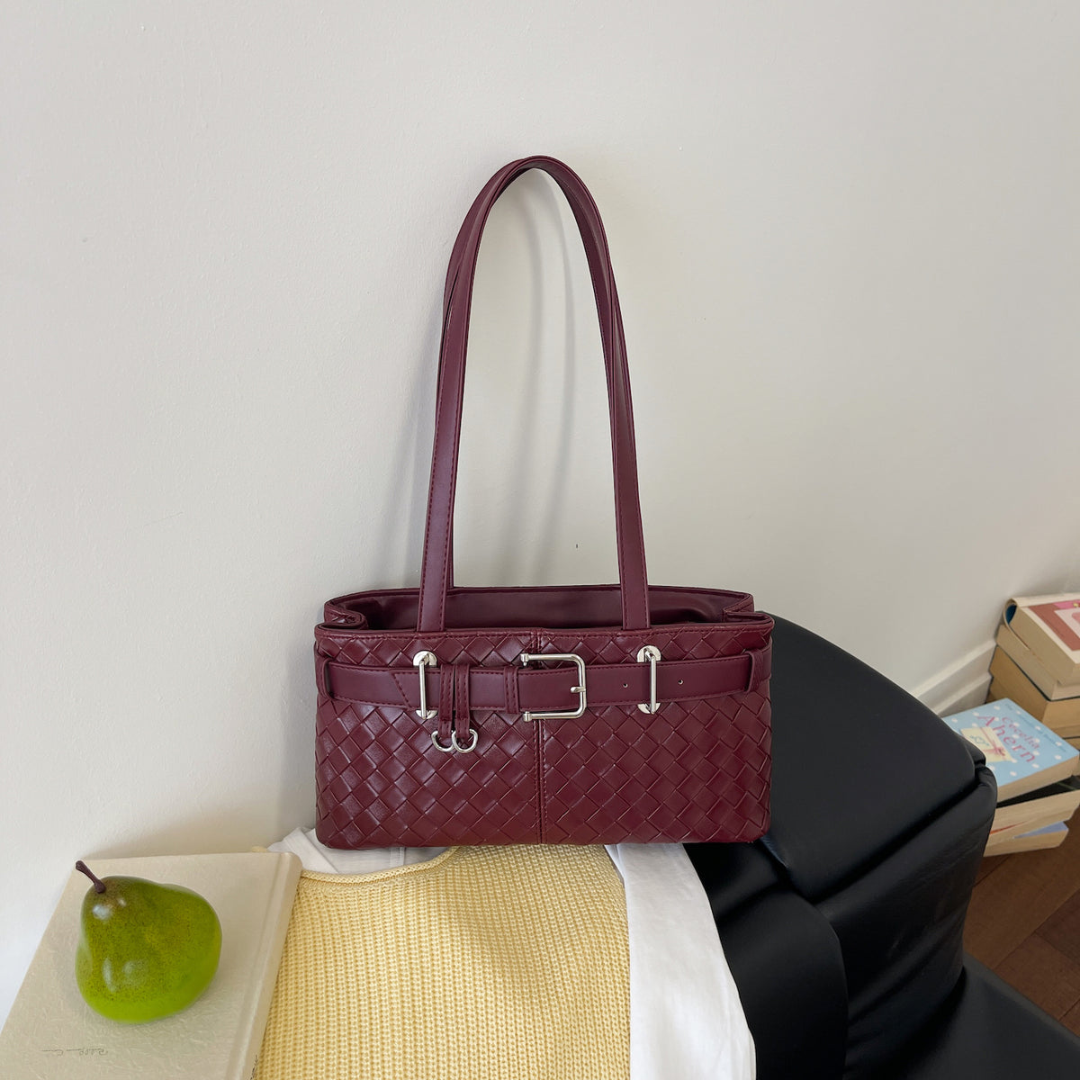 Modern Chic All-Season PU/Artificial Leather/Microfiber Leather Women's Shoulder Bags Other Bags | Color: Red | Image 3