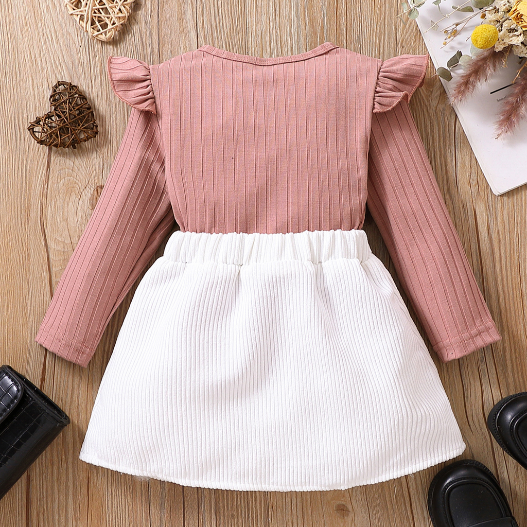 Elegant Autumn 2-Piece Baby Girls' Dress Suit, Ages 3-24 Months | Color: Pink | Image 3