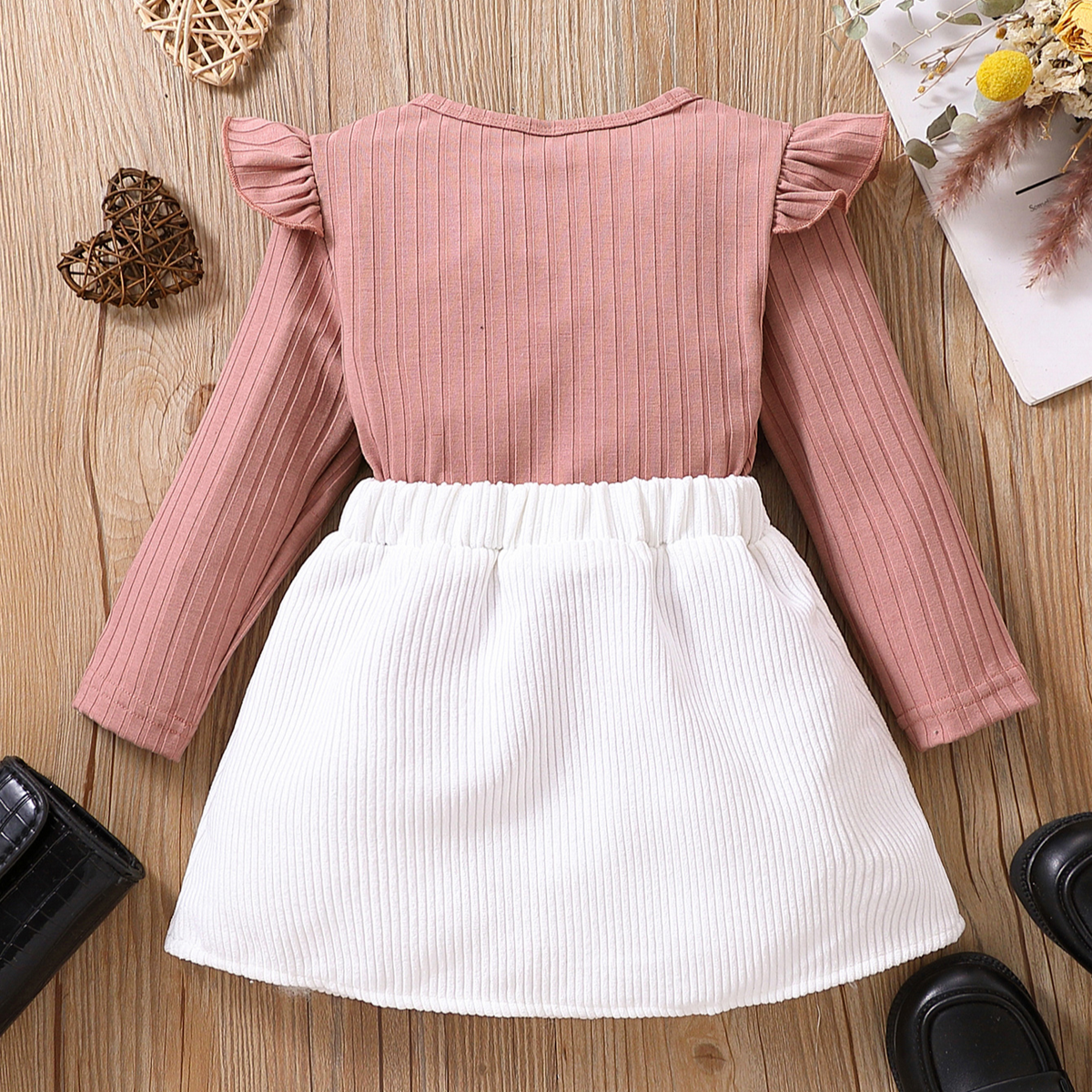Elegant Autumn 2-Piece Baby Girls' Dress Suit, Ages 3-24 Months | Color: Pink | Image 3