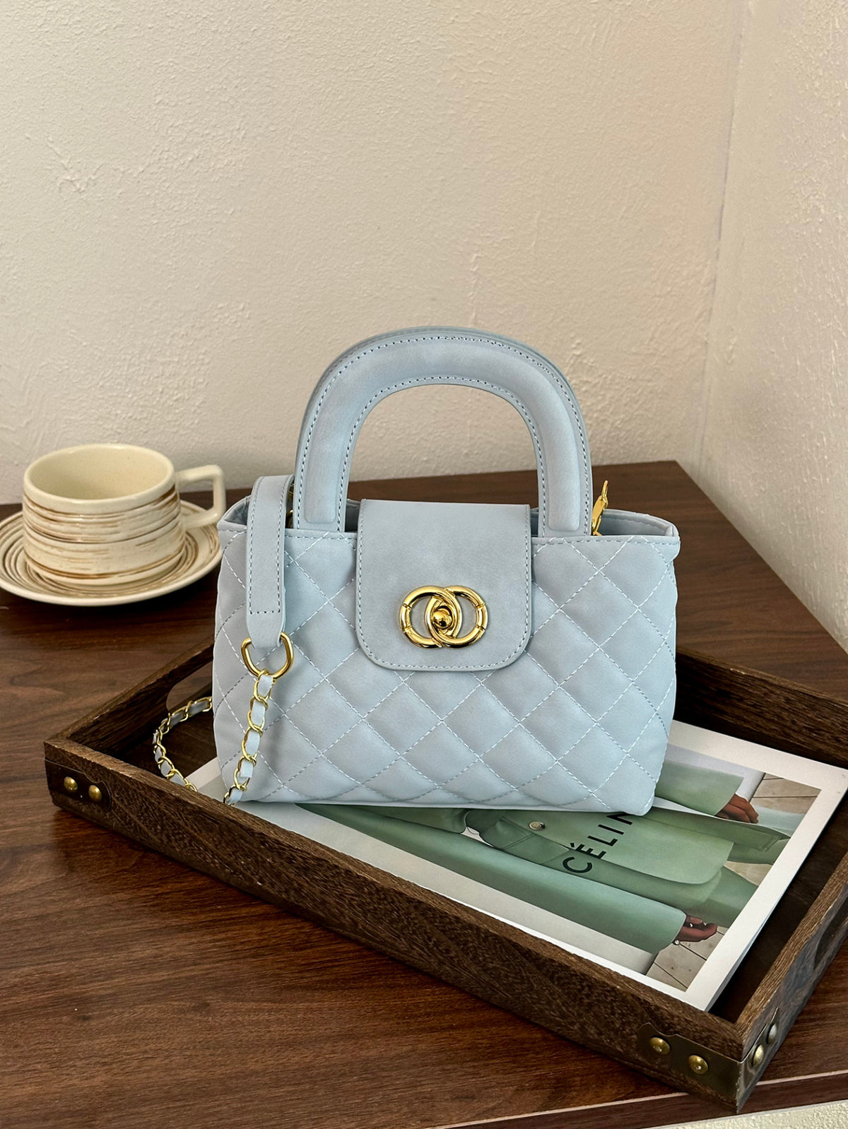 Modern Chic All-Season PU/Artificial Leather/Microfiber Leather Women's Crossbody Bags Other Bags | Color: Blue | Image 2