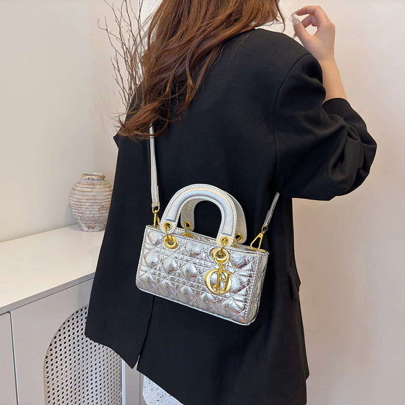 Modern Chic All-Season PU/Artificial Leather/Microfiber Leather, Cloth / Textile Women's Crossbody Bags Box Bags | Color: Grey | Image 1