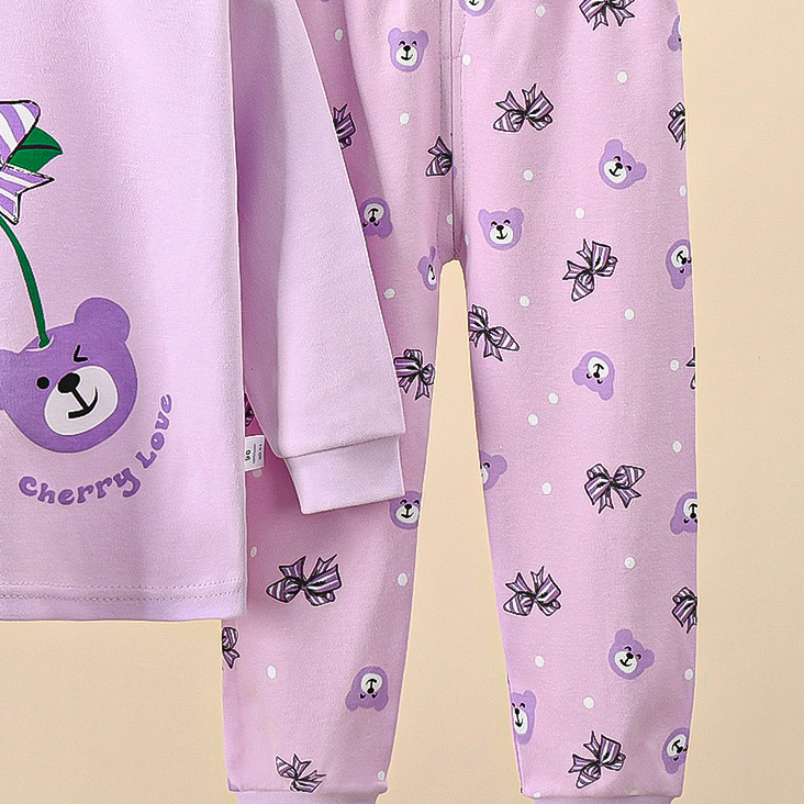 Minimalist Autumn 2-Piece Girls' Pajama Set, Ages 2-9 | Color: Style 2 | Image 2