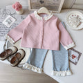 Sweet & Cute Autumn 2-Piece Girls' Pants Suit, Ages 2-9 | Color: Pink | Image 1