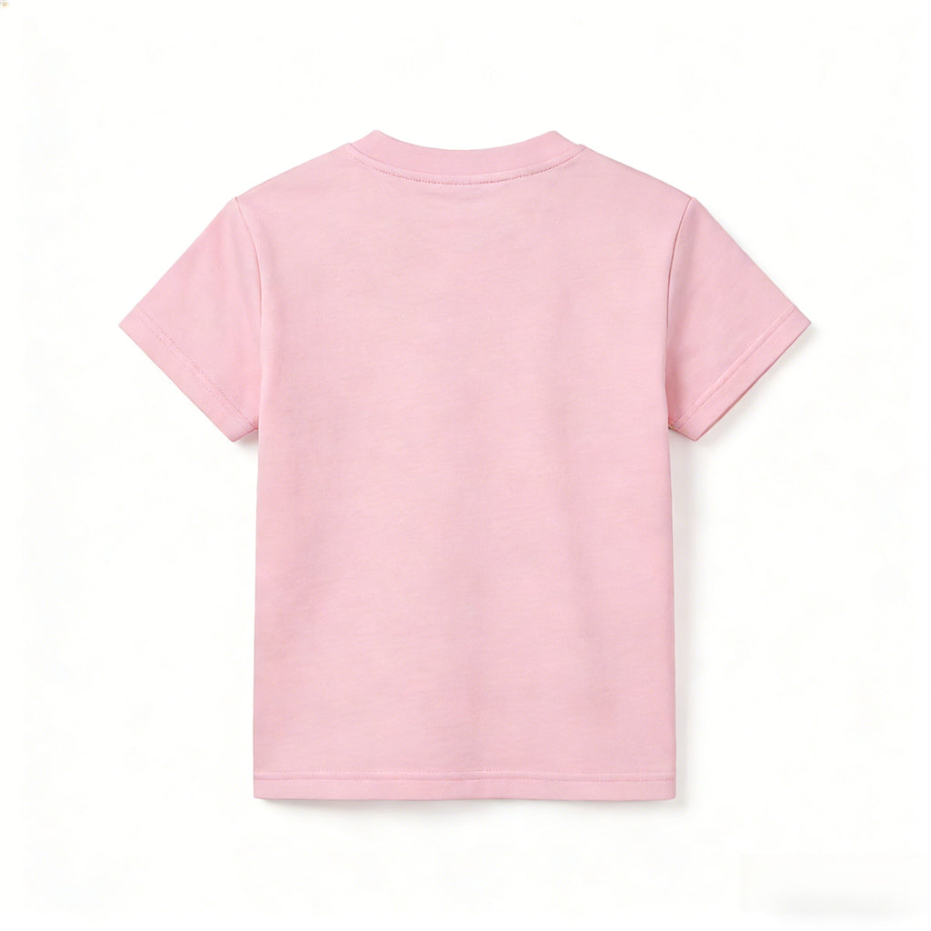 Casual Sporty Summer Unisex Kids' T-Shirt, Ages 2-11 | Color: Pink | Image 3