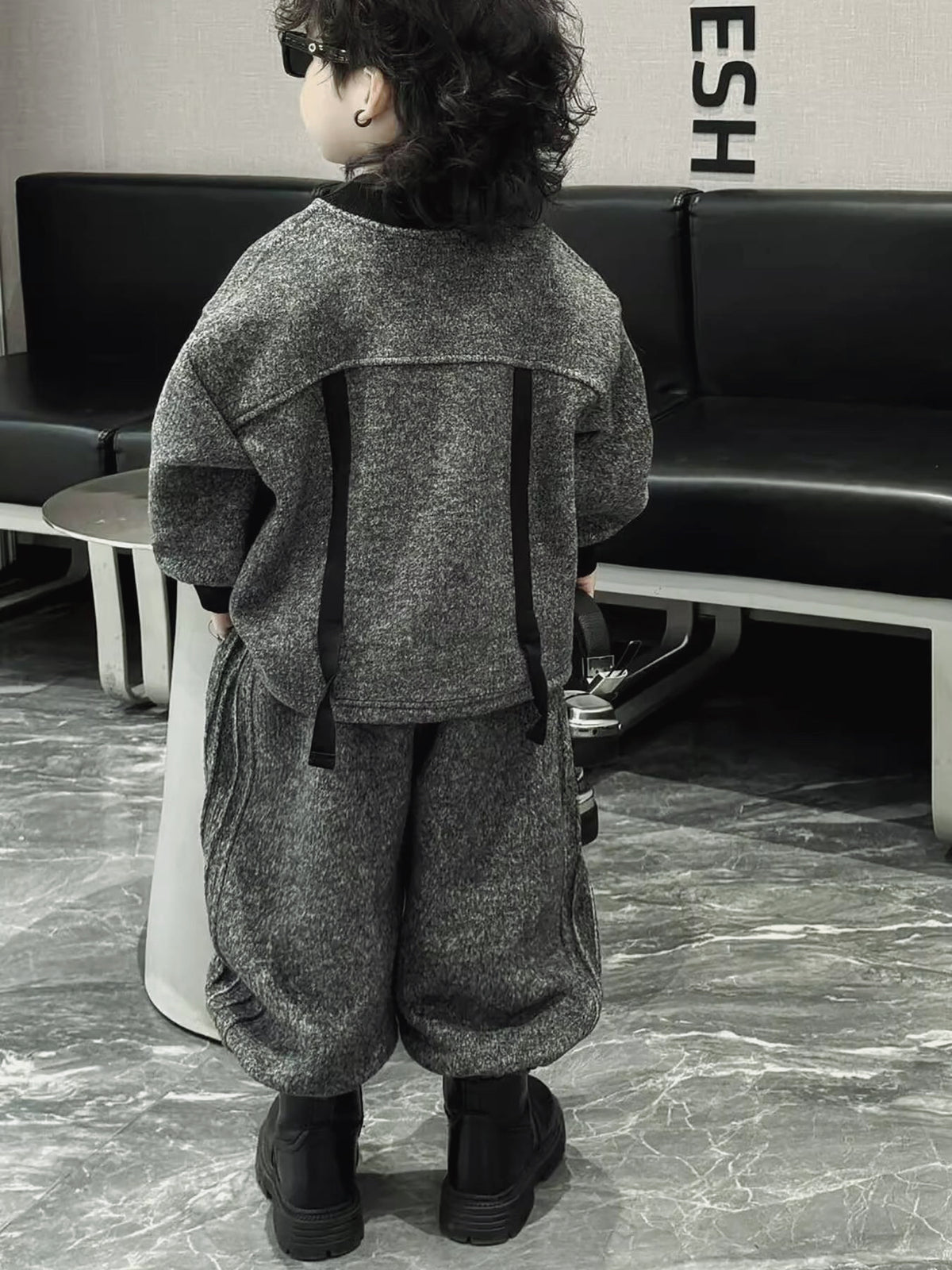Casual Sporty Autumn 2-Piece Boys' Pants Suit, Ages 2-9 | Color: Grey | Image 3