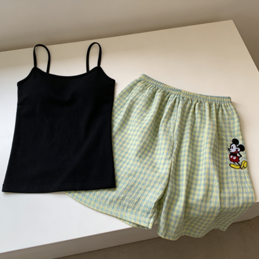 Sweet Feminine Summer 2 Pcs Women 's Sleeveless Sleep Set | Color: Style 1 | Image 2