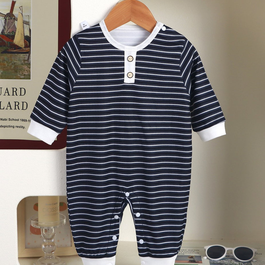 Minimalist Autumn Unisex Baby Jumpsuit, Ages 0-24 Months | Color: Black | Image 2